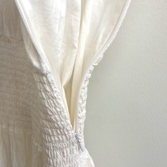 Deluc White Lined Smocked Waist Dress - Picture 6 of 10